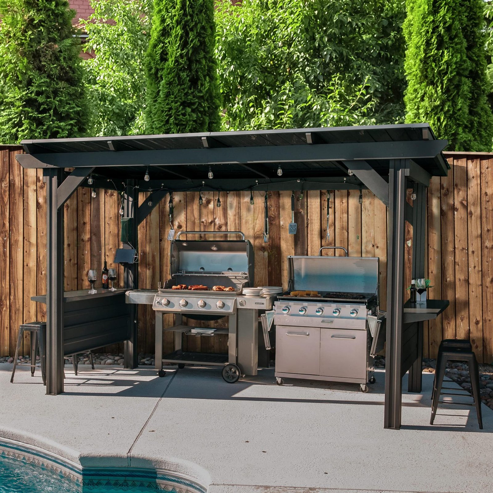 Grill Watch gazebo BBQ station